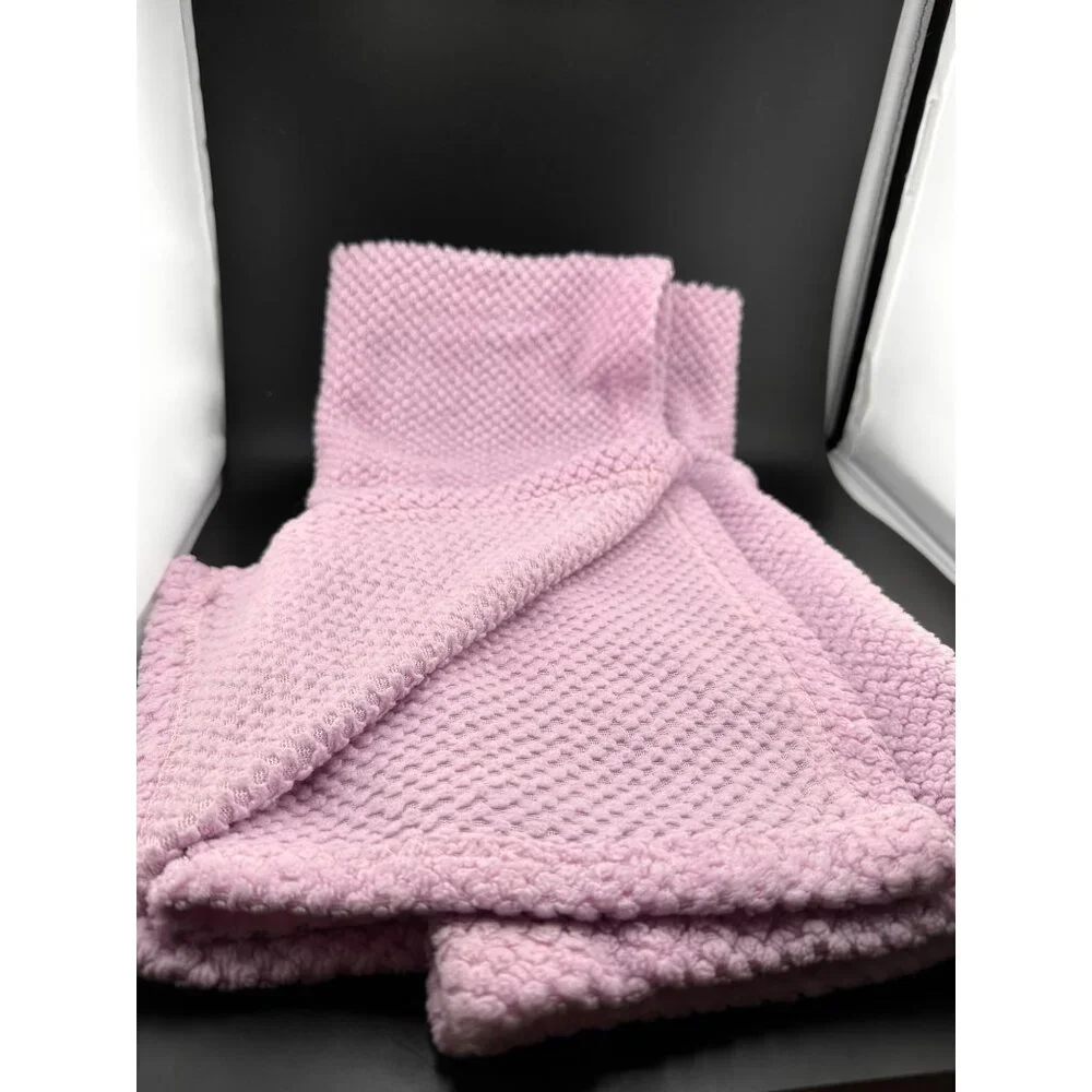 Zak & Zoey Waffle Weave Purple Pink Mommy Loves‎ Me Deer Baby Security Blanke